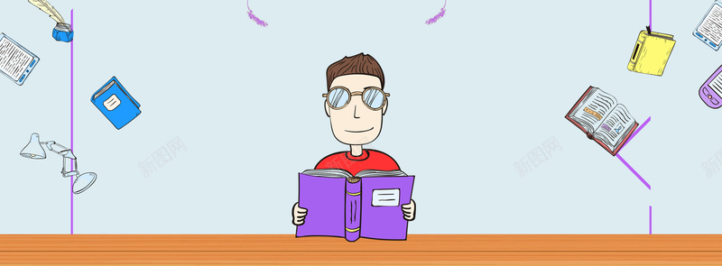 世界阅读日卡通蓝色读书bannerpsd设计背景_88icon https://88icon.com anner 世界阅读日 卡通 蓝色 读书 banner 阅读 学习 书桌 看书 电商