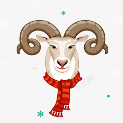 系围巾的羊装饰图案素材