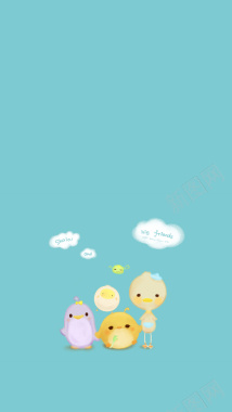卡通小鸡背景背景