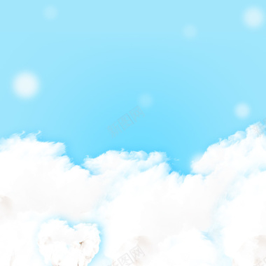 蓝色天空白云母婴产品PSD分层主图背景背景