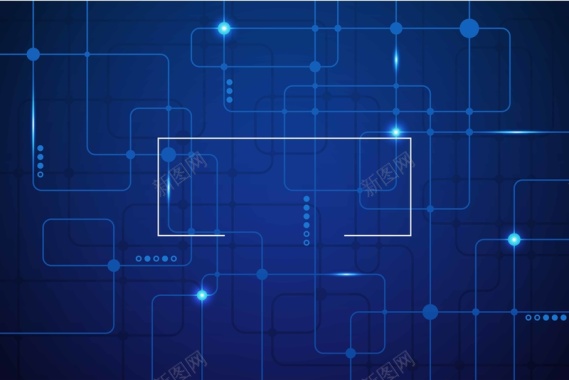 蓝色电路技术海报背景模板背景