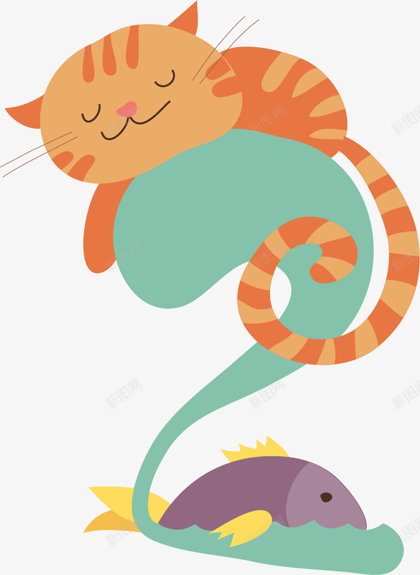 卡通可爱猫咪png免抠素材_88icon https://88icon.com 卡通 小清新 可爱 猫咪 扁平化插画 矢量图案