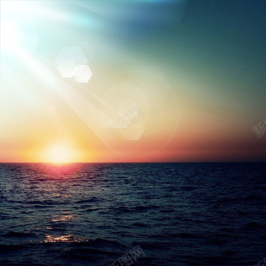 海边夕阳主图背景背景