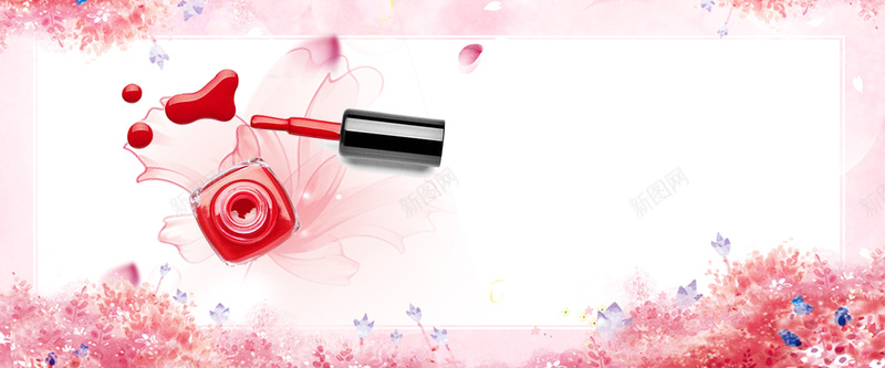 美甲手绘粉色bannerpsd设计背景_88icon https://88icon.com 美妆 美甲 指甲油 上新 狂欢 购物 促销 折扣 优惠 淘宝 天猫 电商 粉色 手绘 banner