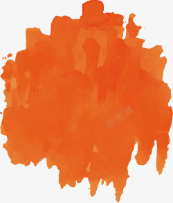 橘色水彩涂鸦笔刷素材