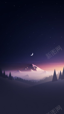 夜空下的山脉海报背景背景