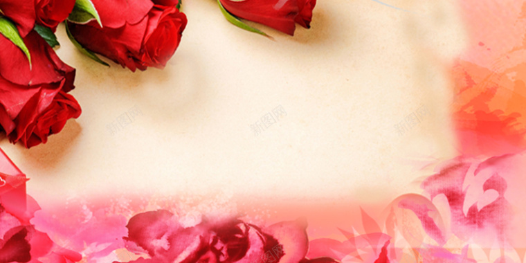 三八妇女节玫瑰花海报背景素材背景