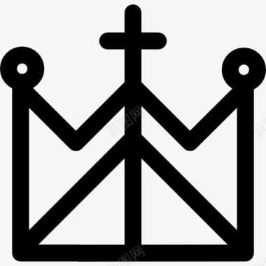 交叉变异皇家天主教冠与跨图标图标
