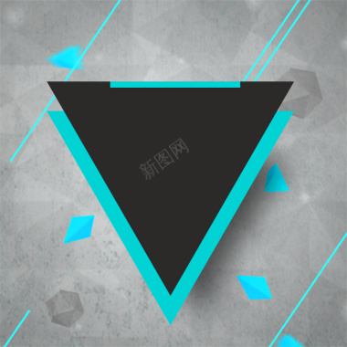 几何酷炫线条块面蓝色三角形主图背景