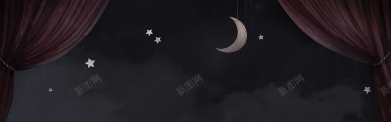 夜晚卡通月亮背景jpg设计背景_88icon https://88icon.com 海报banner 卡通 手绘 童趣 夜晚卡通月亮背景