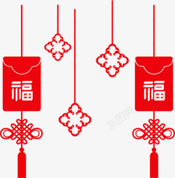 喜庆中国结新年装饰剪纸挂饰素材