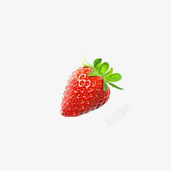 一颗新鲜的草莓素材