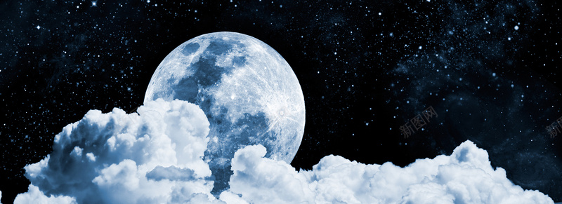 夜晚天空与月亮背景背景