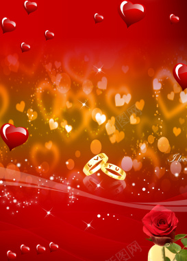 红色爱情誓言玫瑰海报背景素材背景