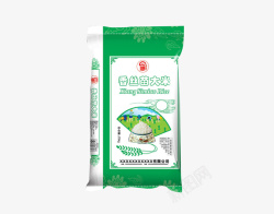 绿色白色香丝苗大米袋装米设计素材