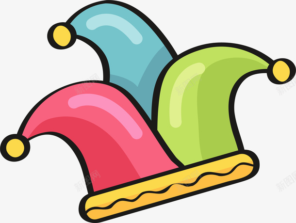 彩色卡通小丑帽子ai免抠素材_88icon https://88icon.com 装饰 手绘 小丑帽子 彩色 卡通 矢量图案