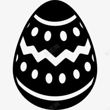 复活节彩蛋用线条和圆点装饰图标图标