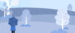 雨季促销雨季紫色扁平banner高清图片