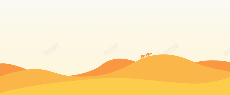 扁平化沙漠中的骆驼背景海报背景