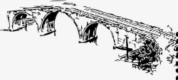 卡通手绘拱形桥矢量图素材