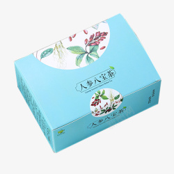 传统纸盒人参茶纸质包装设计高清图片