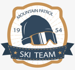 滑雪帽复古风滑雪帽运动标签高清图片