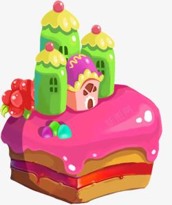 卡通彩色糖果蛋糕素材