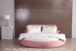 粉色卧室粉色可爱床背景素材高清图片