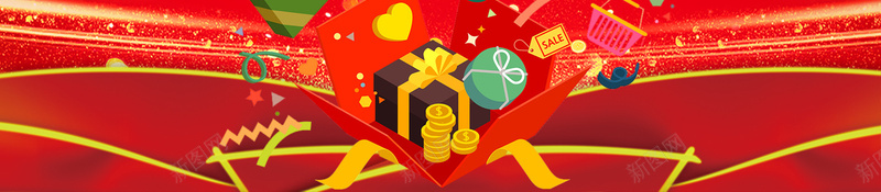 新年开门红包喜庆红色bannerpsd设计背景_88icon https://88icon.com 2018狗年 2018 新年快乐 新春大吉 狗年 喜迎新春 除夕 除夕夜 春节 新年 狗年吉祥 金狗