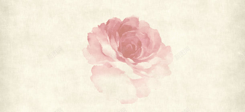 中国风水墨画玫瑰平面广告背景