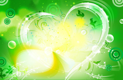 心型动感水绿色树藤泡泡海报背景素材高清图片