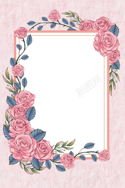 粉色手绘女生节春季上新花卉海报背景