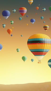 彩色热气球H5背景背景