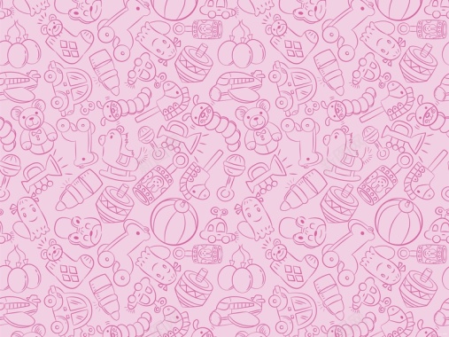 手绘勾线粉色玩具壁纸平面广告背景