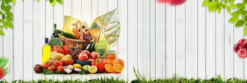 淘宝夏季美食新鲜水果全屏海报PSD模版背景