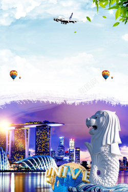 民丹岛新加坡旅游促销海报高清图片