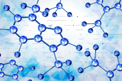 生物信息科技分子粒子背景矢量素材高清图片