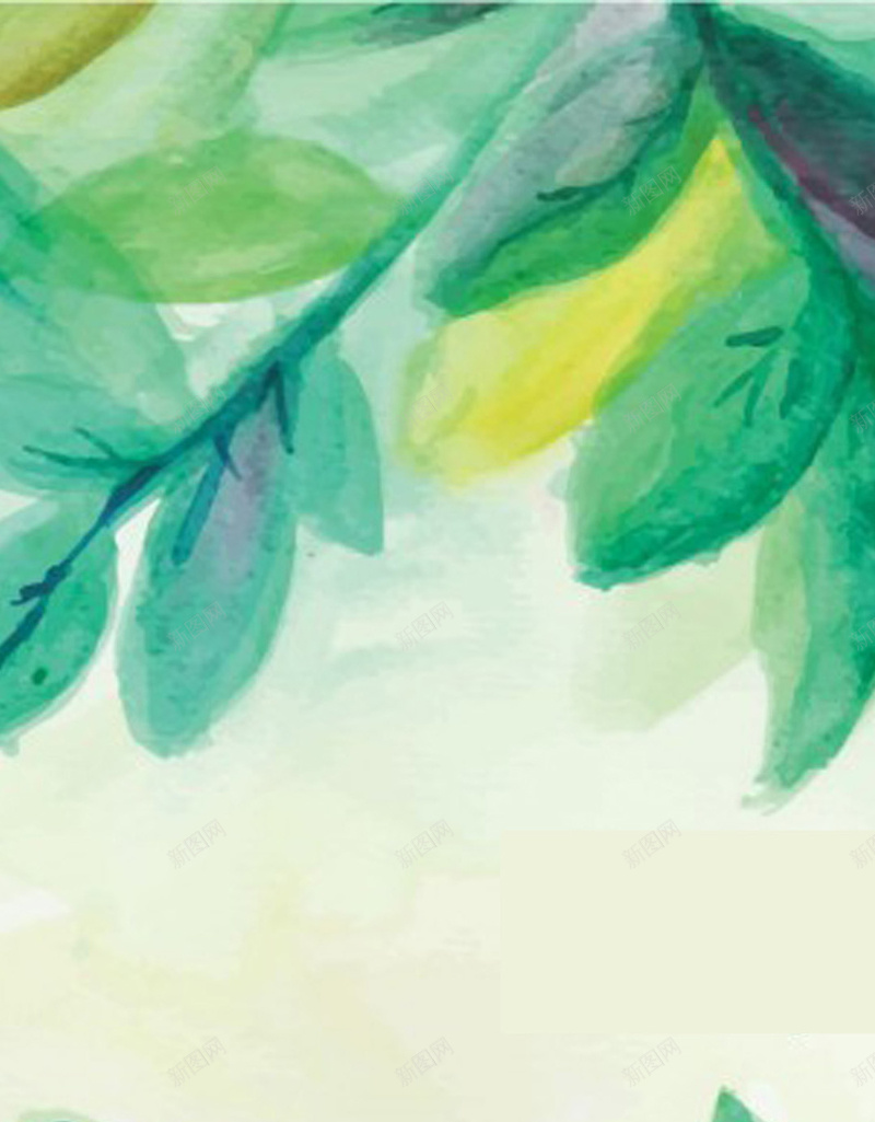 绿叶H5背景jpg设计背景_88icon https://88icon.com 叶子 绿色 水彩 手绘 卡通 H5背景 H5 h5 童趣