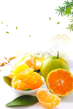 多汁芦柑白色简约水果促销宣传海报背景