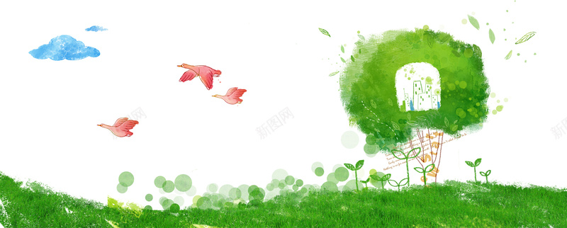 绿色水彩风卡通背景jpg设计背景_88icon https://88icon.com 水彩 绿色 自然风景 海报banner 卡通 墨迹 童趣 手绘