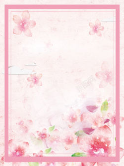樱花雨浪漫梦幻粉色樱花节樱花雨海报背景素材高清图片