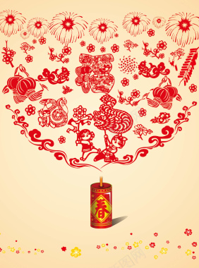 春节烟花海报背景素材背景