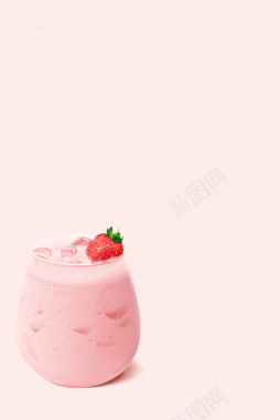 草莓奶昔海报背景背景