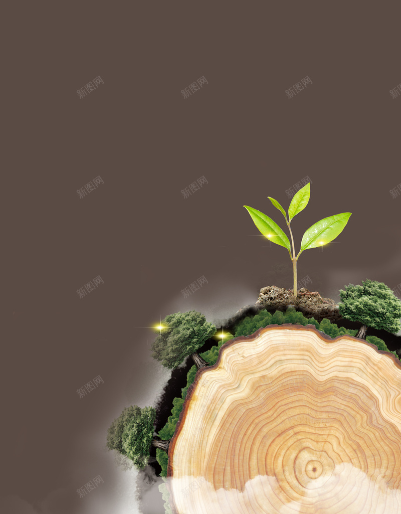 环保公益创意海报背景jpg设计背景_88icon https://88icon.com 花草素材 环保素材 立体字 绿色 木材 树 原木 小草发芽素材 环保海报