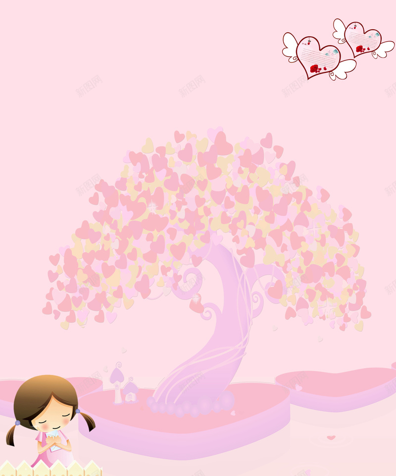 许愿墙许愿树小女孩海报背景素材psd设计背景_88icon https://88icon.com 许愿墙 许愿树 小女孩 动漫 卡通 爱心 翅膀心 psd分层素材 源文件 女孩海报
