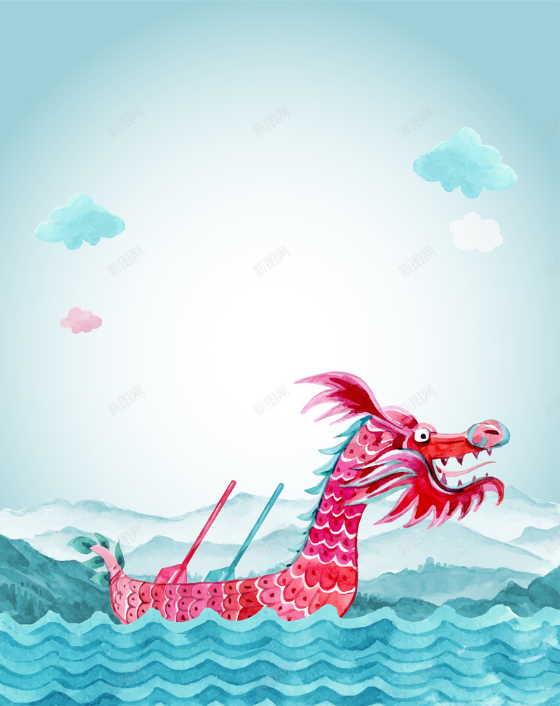 卡通手绘端午节赛龙舟文化海报背景素材eps设计背景_88icon https://88icon.com 赛龙舟 卡通 手绘 文化 海报 端午节 背景 素材