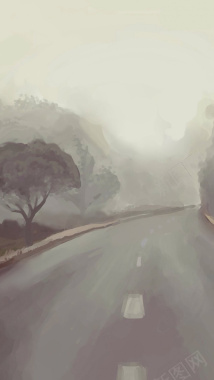手绘的道路素材背景背景