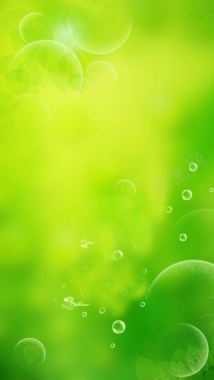 绿底黄色水泡H5背景素材背景