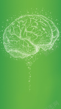 绿色脑袋水泡H5背景背景