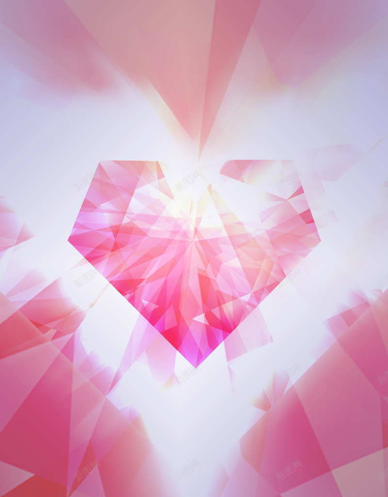 粉色钻石海报背景图psd设计背景_88icon https://88icon.com 云朵 几何 扁平 浪漫 海报 渐变 粉色 菱格状背景 钻石